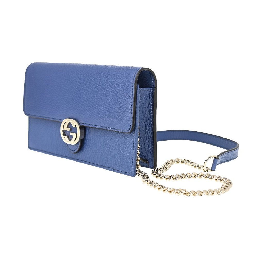 Gucci Interlocking GG Leather Wallet On Chain - Picture 2 of 8